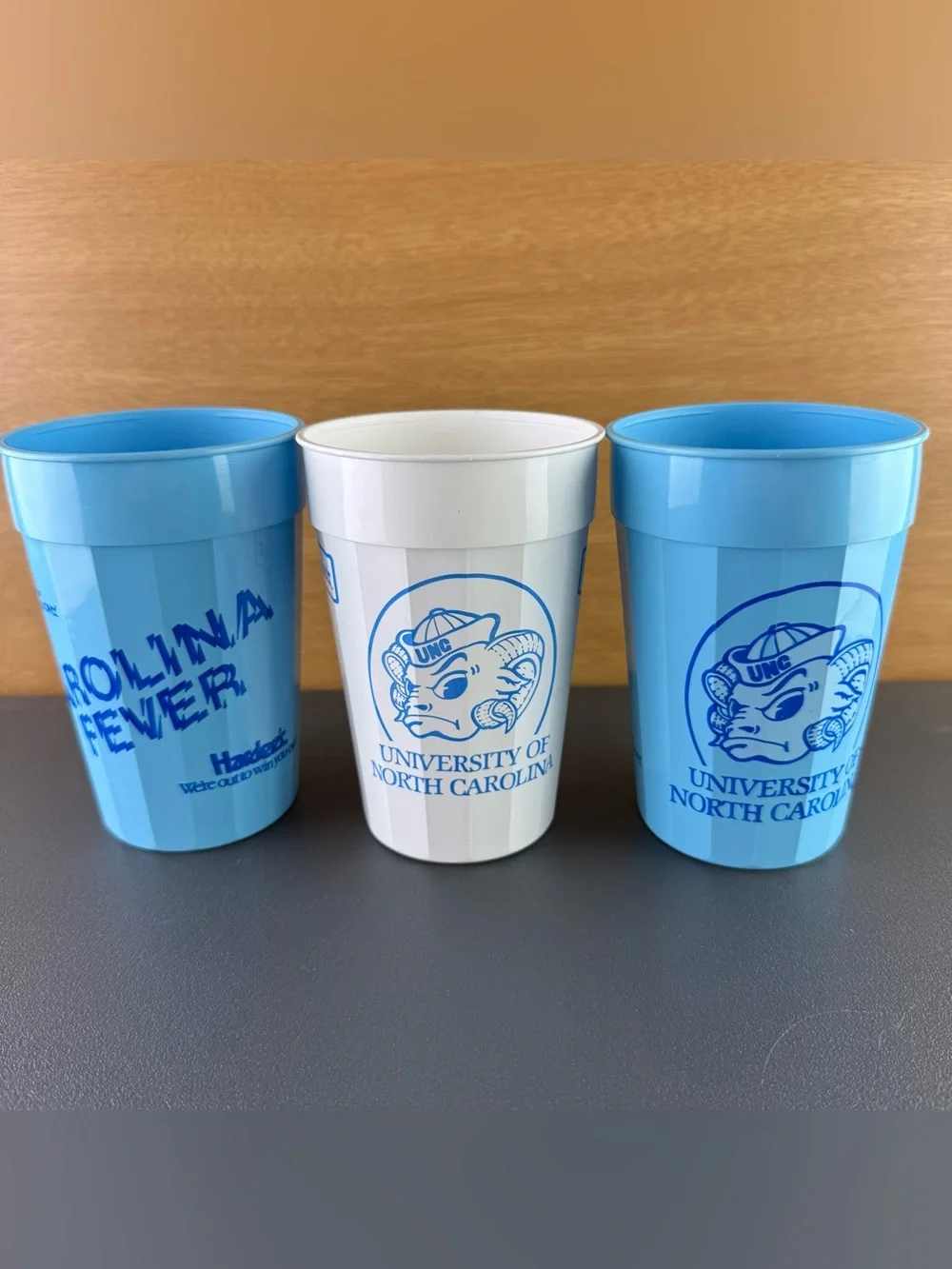 VTG 80s North Carolina Tar Heels UNC Basketball Lot of 3 Plastic Stadium Cups